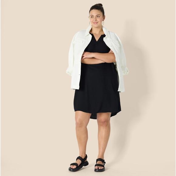 AMAZON ESSENTIALS Women's Sleeveless V-Neck Shift Dress Black SIZE Small NWT - Picture 5 of 7